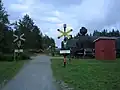 An old level crossing at Haapamäki Steam Locomotive Museum