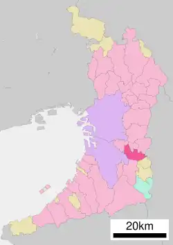 موقعیت Habikino در استان اوساکا