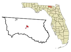 Location in Hamilton County and the state of فلوریدا
