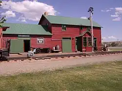 Former train depot, originally from Lodge Grass, now a museum in Hardin