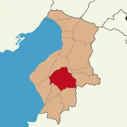 نقشه‌ای که شهرستان انطاکیه در استان ختای را نشان می‌دهد.