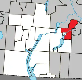 Location within Memphrémagog Regional County Municipality.