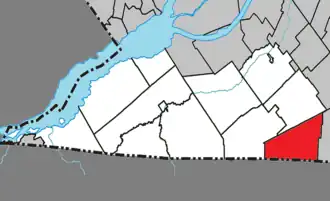 Location within Le Haut-Saint-Laurent Regional County Municipality.