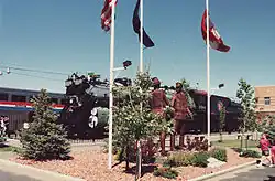 The Havre railroad station -the sculpture is "U.S. − Canada Friendship"