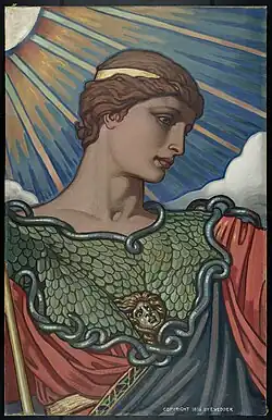 رئیس Minerva , Elihu Vedder ، ۱۸۹۶ ، مطالعه مقدماتی ، روغن روی بوم ، الگو:Dunité سانتی متر .