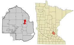 Location of the city of Crystalwithin شهرستان هنپین، مینهسوتا, Minnesota
