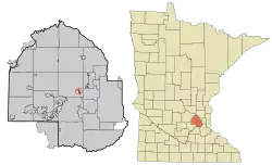 Location of Medicine Lakewithin Hennepin County, Minnesota