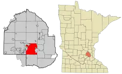 Location of Minnetonkawithin شهرستان هنپین، مینهسوتا, Minnesota