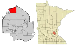 Location of the city of Rogerswithin شهرستان هنپین، مینه‌سوتا, Minnesota