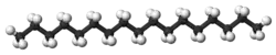 Ball and stick model of heptadecane