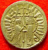 Isabella همراه King Hethum on a coin