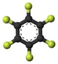 Ball-and-stick model of hexafluorobenzene
