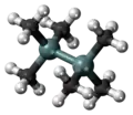 Ball and stick model of hexamethyldisilane