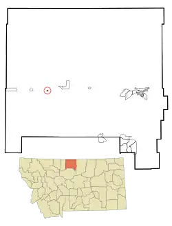 Location of Hingham, Montana