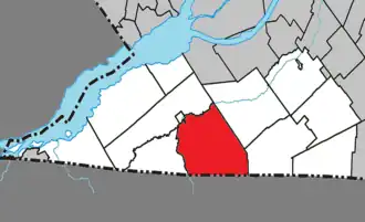 Location within Le Haut-Saint-Laurent Regional County Municipality.