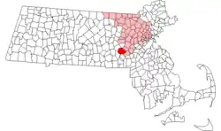 Location in Middlesex County in Massachusetts