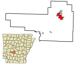 Location in Hot Spring County and the state of آرکانزاس