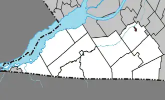 Location within Le Haut-Saint-Laurent Regional County Municipality.