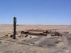 Industrial structure in a desert setting.