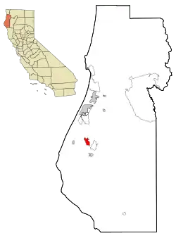 Location in شهرستان هومبولت and the state of کالیفرنیا