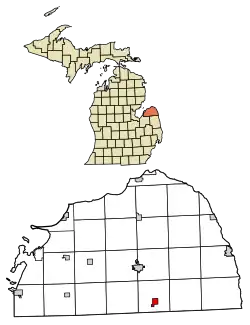 Location of Ubly, Michigan