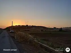 نمایی از روستای داربلوط به هنگام غروب آفتاب(شهریور ۱۴۰۲)