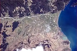 Blenheim pictured from the ایستگاه فضایی بین‌المللی (ISS)