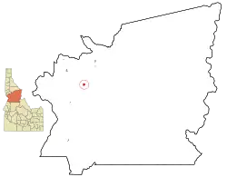 Location in شهرستان آیداهو، آیداهو and the state of آیداهو