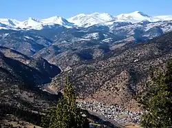 Idaho Springs as seen from the surrounding mountains.