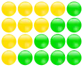 Illustration of Triangular Number T 4 Leading to a Rectangle (yellow-green)