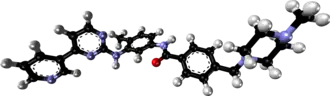 Ball-and-stick model of the imatinib molecule