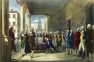 George Washington, inaugurated as President, ۳۰ آوریل ۱۷۸۹