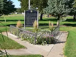 Indianola town park: grave of Pawnee victim of Massacre Canyon event