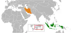 نقشهٔ مکان‌نمای Indonesia و Iran