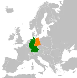 نقشهٔ مکان‌نمای West Germany و East Germany