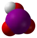Space-filling model of iodic acid