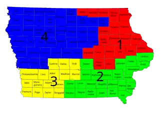 Iowa's congressional districts for 2012-2022.