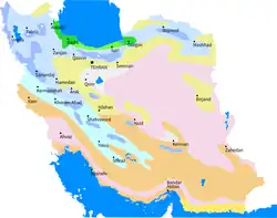 نقشه اقلیم‌های مختلف ایران را نمایش می‌دهد