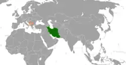 نقشهٔ مکان‌نمای Iran و Kosovo