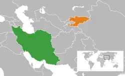 نقشهٔ مکاننمای Iran و Kyrgyzstan