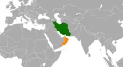 نقشهٔ مکاننمای Iran و Oman