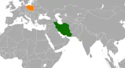 نقشهٔ مکان‌نمای Iran و Poland
