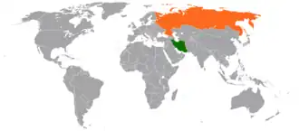 نقشهٔ مکان‌نمای Iran و Russia