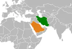 نقشهٔ مکان‌نمای Iran و Saudi Arabia
