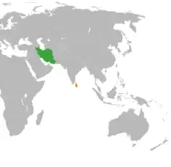 نقشهٔ مکاننمای Iran و Sri Lanka