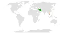 نقشهٔ مکان‌نمای Iran و Vietnam