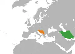 نقشهٔ مکان‌نمای Iran و Yugoslavia