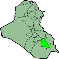 جایگاه استان ذی‌قار در نقشهٔ عراق