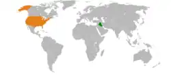 نقشهٔ مکان‌نمای Iraq و USA