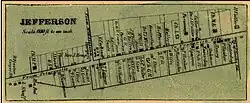 An 1858 Frederick County detail map of Jefferson from Isaac Bond.